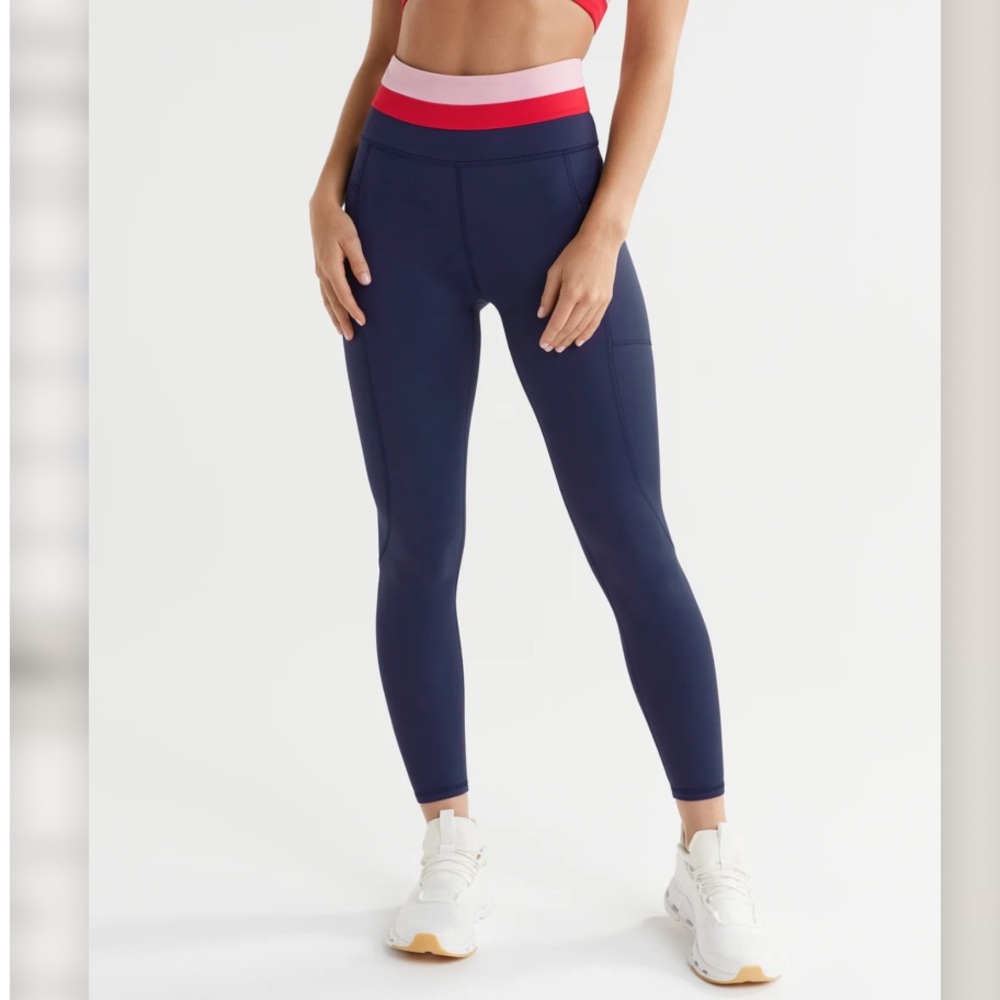 Lilybod Amelia Legging High Rise Blue Depth Racing Red Berry Cream Pocket Tights